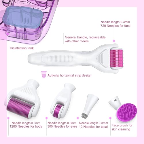 6-in-1 Derma Microneedling Roller Kit for At-Home Skincare