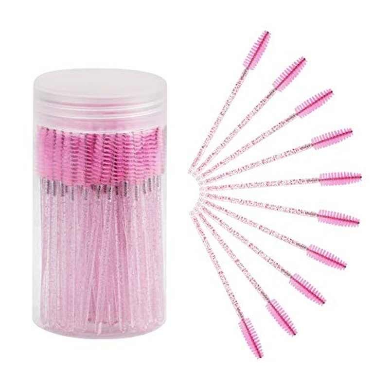 100pc Eyelash Brush Set with Container | Mascara Wands