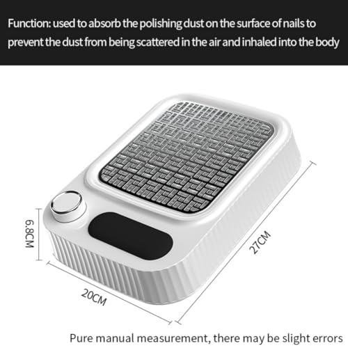Professional nail dust collector, nail art tool with strong suction power, Adjustable Speed Reusable Filter, Strainer Panel for Acrylic Nail Polishing Manicure Salon Home