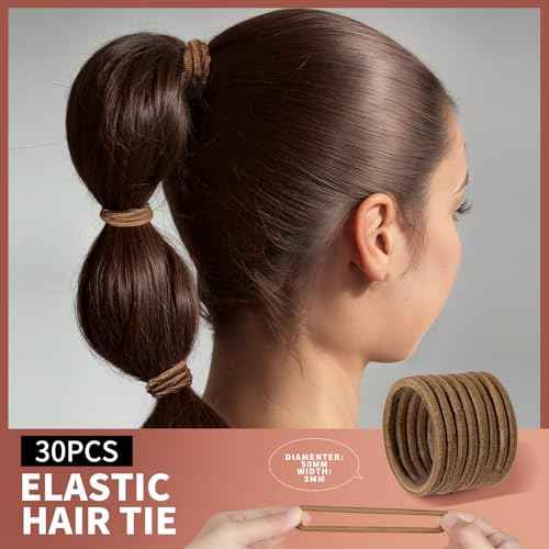 Teenitor Hair Accessories Kit for Woman & Girls: 500pcs Elastic Hair Bands; 30pcs Ponytail Holders, 30pcs Seamless Thick Hair Bands; 40pcs Bobby Hair Pins (Brown)