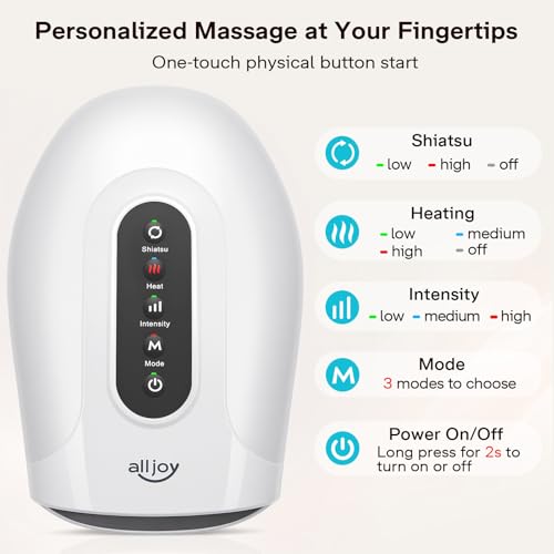 ALLJOY Cordless Hand Massager with Heat & Kneading