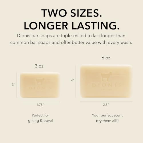 Dionis Goat Milk Bar Soap - Moisturizing Soap for Sensitive Skin, 6 oz