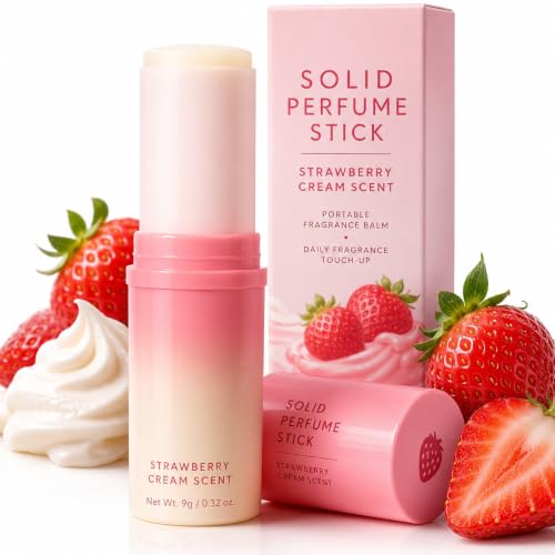 Amavheaf Strawberry Cream Solid Perfume Stick - Portable Fragrance Balm for Daily Use