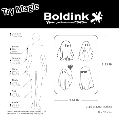 Boldink Realistic Temporary Tattoos - 7-15 Day Waterproof