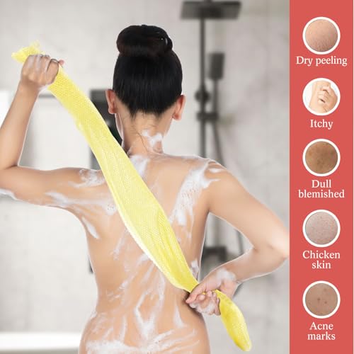 Sunnyray 100 Pcs African Net Sponge Bulk, Long Bath Sponge Net Exfoliating Shower Body Scrubber Back Scrubber Skin Smoother for Daily Home Use, Beauty Salons, Spa Clubs, Nail Salons(Fresh Colors)