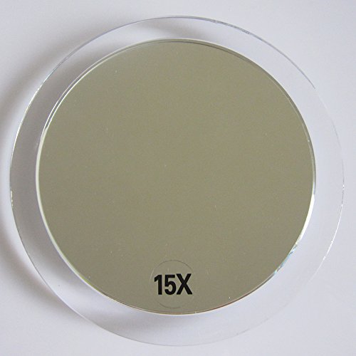 SANTOO 15X Magnifying Makeup Mirror with 3 Suction Cups - 6 Inch Round Travel & Bathroom Mirror - Rose Gold