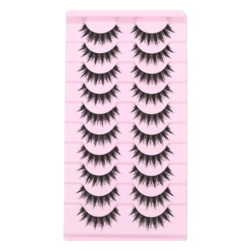 Cat Eye Wispy False Eyelashes - 10 Pairs Reusable Lashes