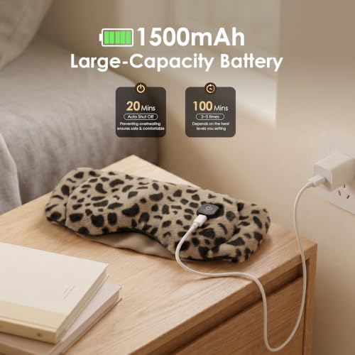 Heated Eye Mask with Rechargeable Battery & 3 Temperature Modes