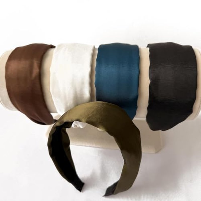 5-Pack Wide No-Slip Headbands for Women & Girls, Padded Satin