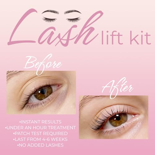 Eyelash Lift Kit Lash Perm Kit Natural Curling Lifting, with Detailed Instruction Lash Lift Complete Set for Women, Beginners, Salon Use (Adhesive)