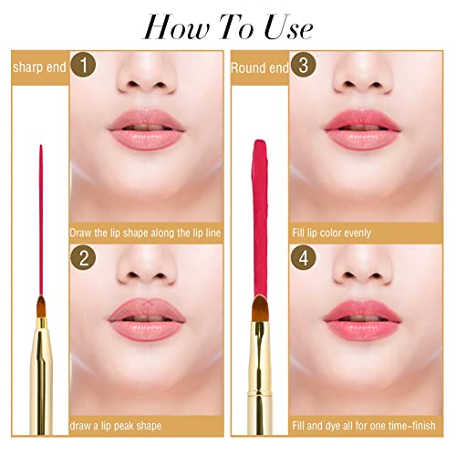 2-Pack Retractable Lip Brush Double-Ended Lipstick Applicator