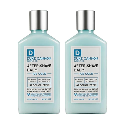 Duke Cannon Supply Co. - Ice Cold Cooling Effect After-Shave Balm, (6 oz) Closes Pores and Soothes Skins to Prevent Irritation - Sandalwood (2 Pack)