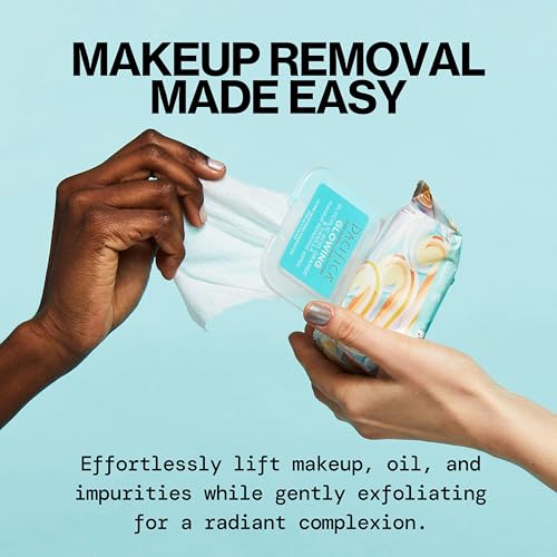 Pacifica Glowing Makeup Remover Wipes with Glycolic Acid - 30 Count, No Rinse Facial Cleansing Towelettes
