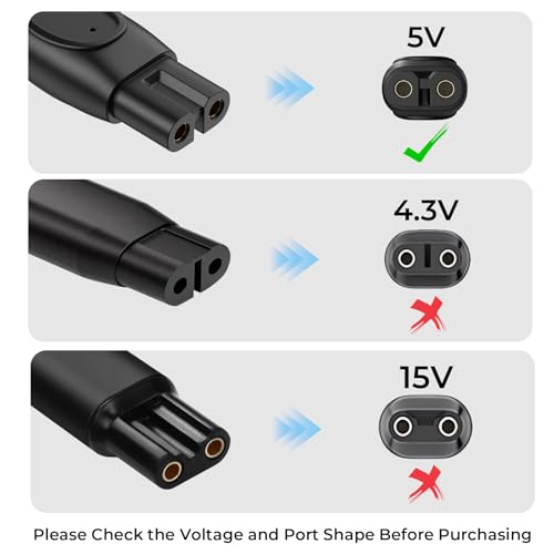 5V Fast Charger for Philips Norelco Newer Model 3900 2400, Wet & Dry Shaver Newer Series 2000 5000 7000 3000 QP2724 QP2834 QP1924, MG7910 MG5910 MG9510 Philips Oneblade 360 Trimmer Electric Shaver