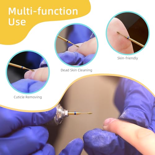 1mm Mini Flame Cuticle Cleaner Nail Drill Bits - 5Pcs Titanium Set
