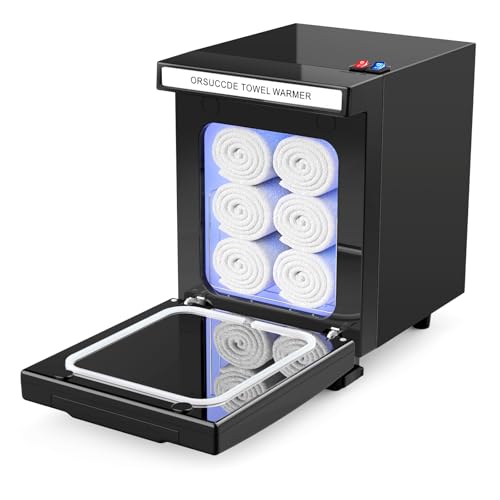 ORSUCCDE 5L Black Towel Warmer Mini Spa Cabinet, Rapid Heating