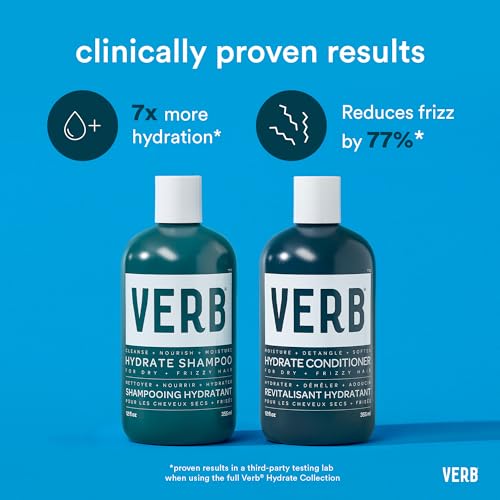 VERB Hydrate Shampoo + Conditioner Duo - Cleanses + Nourishes Dry + Frizzy Hair to Smooth + Reduce Frizz - Amber + Warm Jasmine Scent