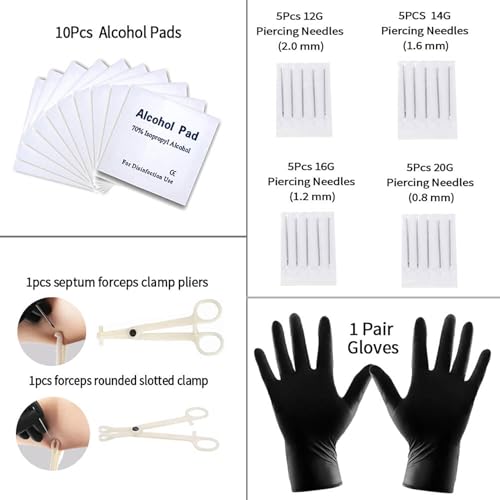 94-Piece Professional Body Piercing Kit with Stainless Steel Jewelry