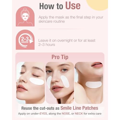 Bio-Collagen Hydrogel Sheet Mask, Overnight Face Mask for Radiant, Glowing Skin, Deep Hydrating & Firming, Pore Minimizing, Boosts Elasticity, Korean Skin Care, 35g x 5ea