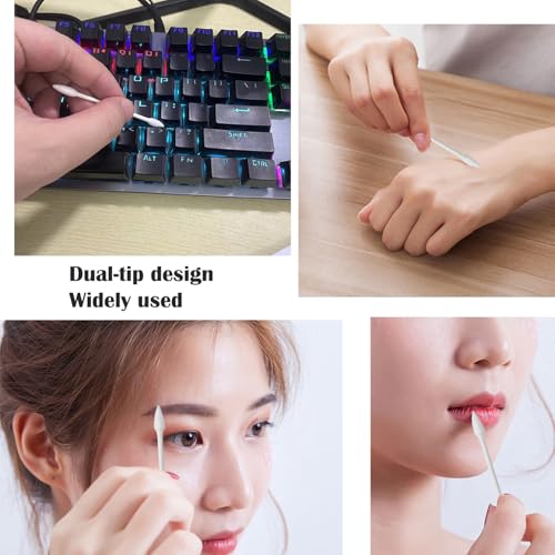NGQIOHUA Double-Pointed Cotton Swabs 300pcs Precision Makeup & Personal Care