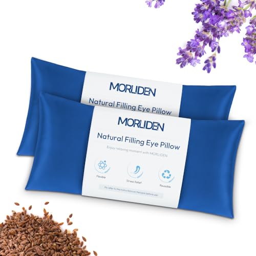 Lavender Eye Pillows for Yoga & Meditation, Weighted Eye Compress – 2 Pack
