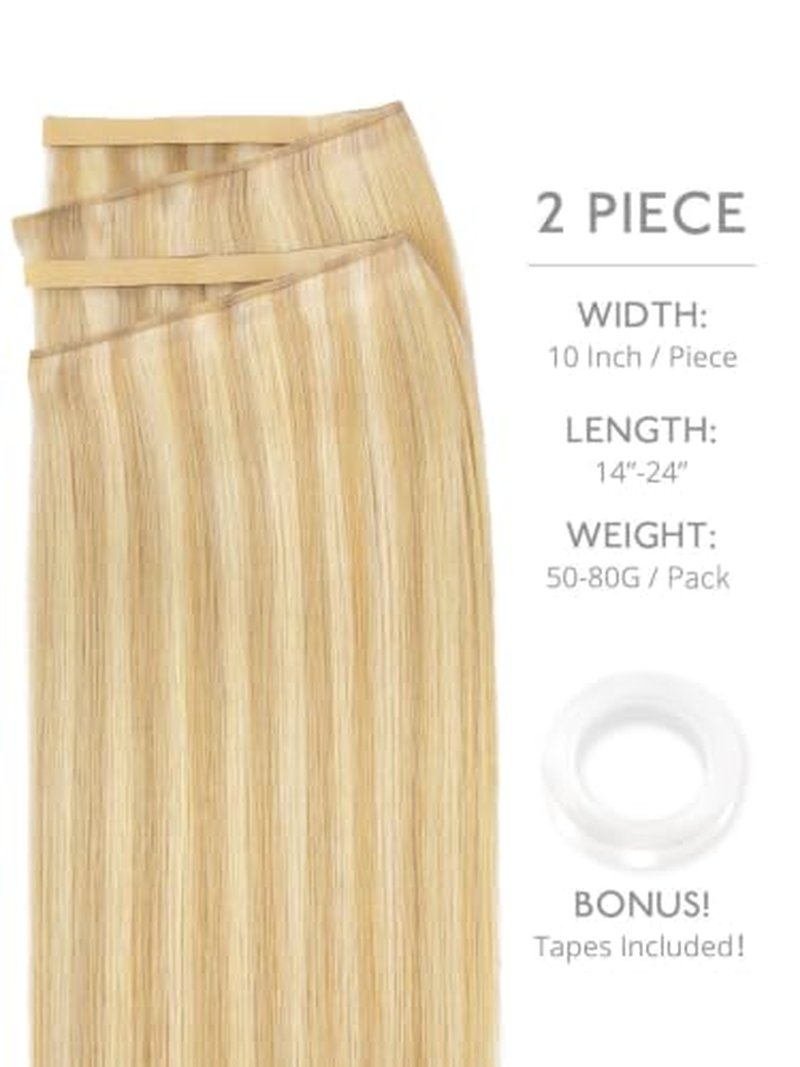 WENNALIFE 22'' Tape In Weft Hair Extensions - Light Blonde Remy Human Hair