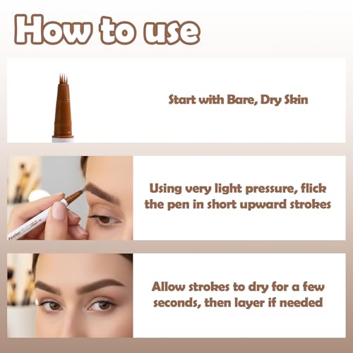 Feather Flick Eyebrow Pen - Hair-Like Brow Strokes, Medium Brown