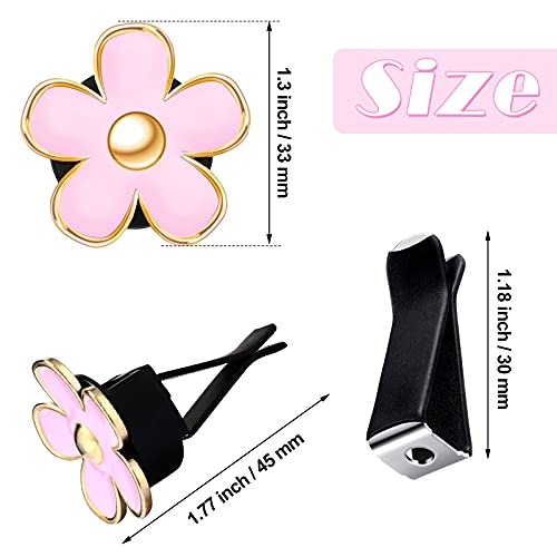 Frienda 6 Pcs Daisy Flower Air Vent Clip Air Freshener Outlet Clip Car Air Conditioning Clip Charm Car Inter Decor(Black, 2.5 cm, 3 cm, 3.3 cm)