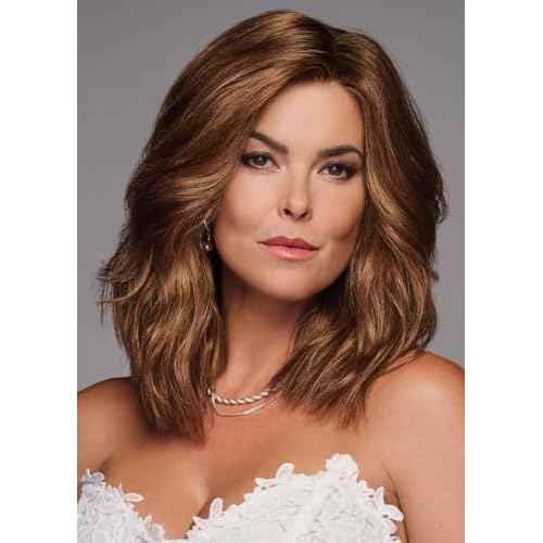 GABOR Love Wave Layered Shoulder-Length Wig With Soft Barrel Curled Waves by Hairuwear, Average Cap, GL16-27SS Buttered Biscuit