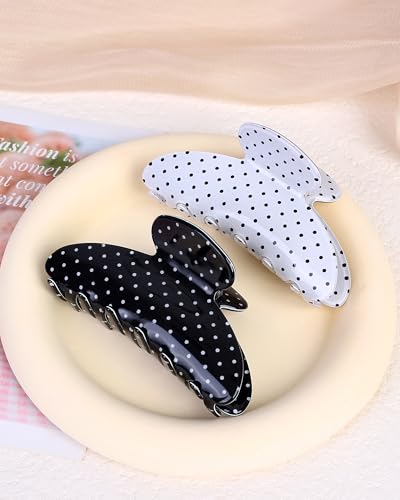 Polka Dot Headband & Claw Clip Set - 6 Piece Hair Accessory Pack