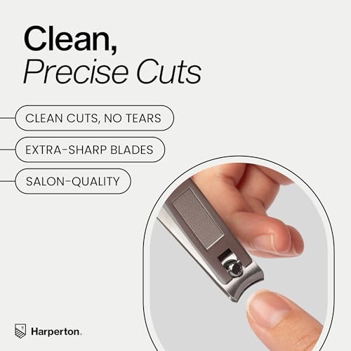 Harperton Nail Clippers Set - 2 Pack Stainless Steel with File