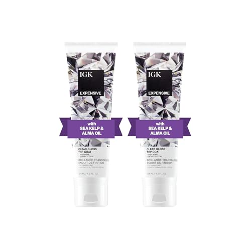 IGK Expensive Clear Gloss Top Coat - Pack of 2, 4.2 oz