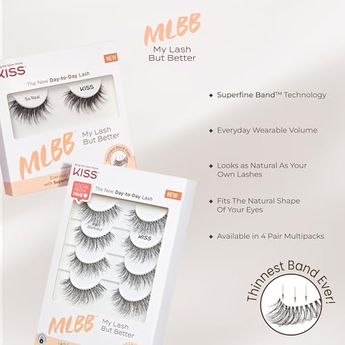Kiss My Lash But Better False Eyelashes, 4 Pairs Reusable