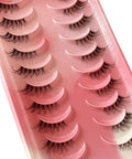 Half Lashes Clear Band D Curl Fluffy Mink 10 Pairs