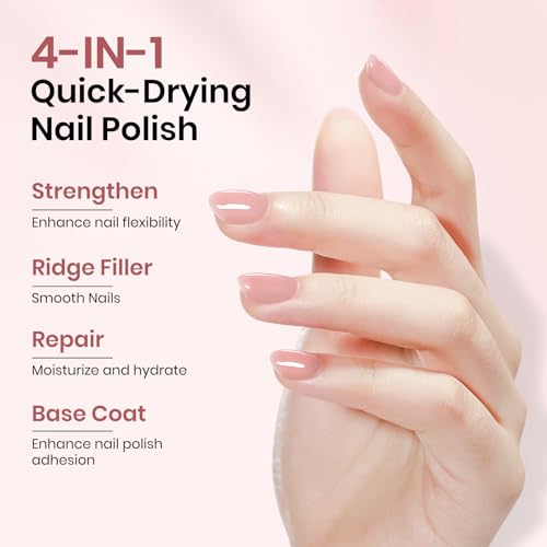 SUPWEE Nude Nail Strengthener Polish - Repair & Growth, 0.54oz