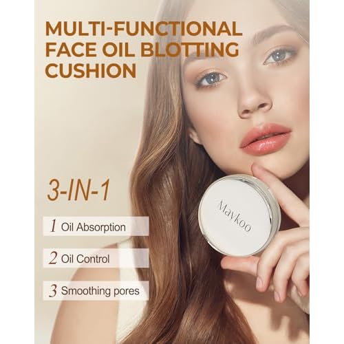 Face Oil Blotting Cushion Instead of Oil Blotting Paper Sheets for Oily Skin, Oil Absorbing Liquid Mattifying Cushion, Oil Control with Natural Tea Tree, Absorb Excess Oil for Makeup