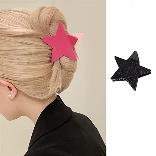 papasgix Star Shining Hair Clip, Metal Hair Clip for Women Girls, Hair Accessories Decoration for Women Girls, Black (1 Count)