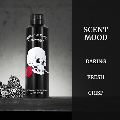 Ed Hardy Skulls & Roses Men's Body Spray Deodorant 6 oz