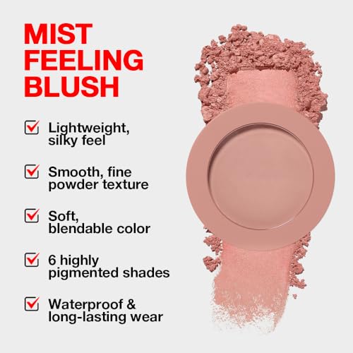 Single Warm Peach Orange Matte Powder Blush Palette Face Makeup - Buildable High-Impact Cream Blush, Youthful Cheeks Makeup, Lightweight Long-Lasting, Cruelty-Free for Women 03#