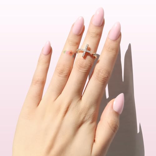 Soft Pink Short Almond Press-On Nails - 32 Piece Reusable Kit