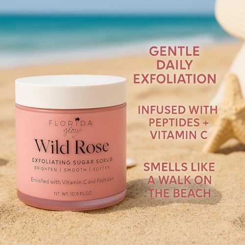 Polypeptide Sugar Scrub for Women - Exfoliating Body Sugar Scrub with Peptides & Vitamin C for Smooth, Radiant Skin - 10.5 oz