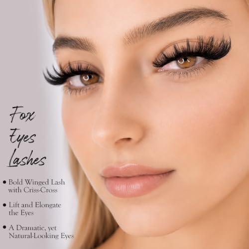 APCYUST Cat Eye False Mink Eyelashes - D Curl, Fluffy Demi Wispies