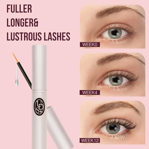 Eyelash Growth Serum for Thicker,Longer lash and Eyebrow Unidollss Lash Serum for Eyelash Growth Visible Results in 4 Weeks Lash Enhancing Treatment with Nourishing Botanical,Vegan & Cruelty-Free 3ml