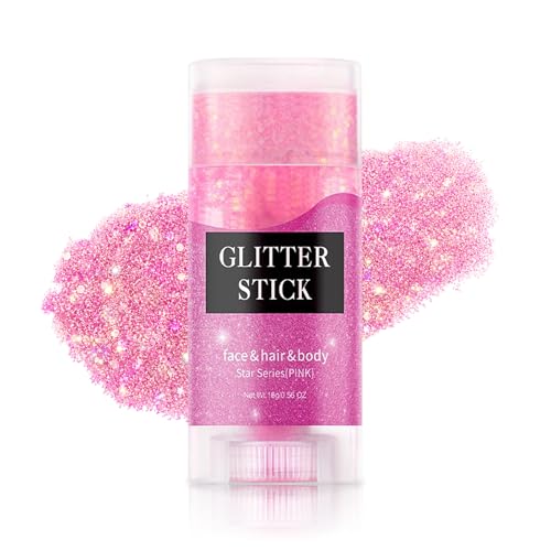 Pink Holographic Glitter Stick for Face, Hair & Body