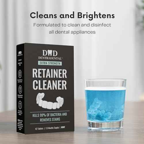 42 Count Retainer Cleaner Tablets for Aligner, Mouth Guard, Night Guard and More. Cleaning Tablets for Ultrasonic Cleaners - Fresh in 3 Minutes - 1.5 Month Supply - Mint