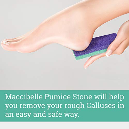 Maccibelle Salon Foot Pumice and Scrubber for Feet and Heels Callus and Dead Skins, Safely and Easily Eliminate Callus and Rough Heels (Pack of 1)