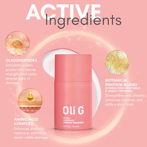 Oli G Atomic Hair Repair Leave-In Treatment 2oz - Anti-Frizz, Strengthening & Moisturizing for All Hair Types