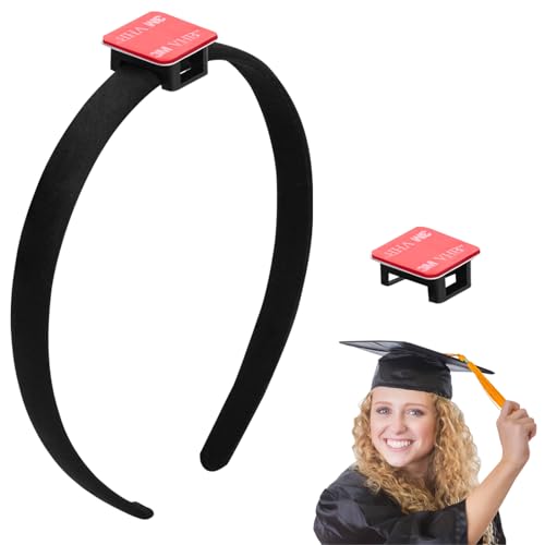 WEIGUZC Graduation Cap Hair Band - Ensure Your Graduation Cap Stays In Place (Black - 1PCS, Unisex)