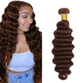 #4 Brown Deep Wave Human Hair Bundle - 20 Inch, 50g