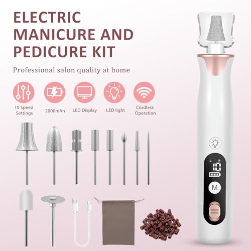 Professional Electric Nail Drill Kit for Manicure & Pedicure